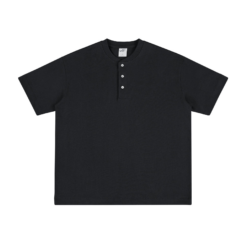 320G Heavyweight Cotton Henley Oversized Tee - Notkicks
