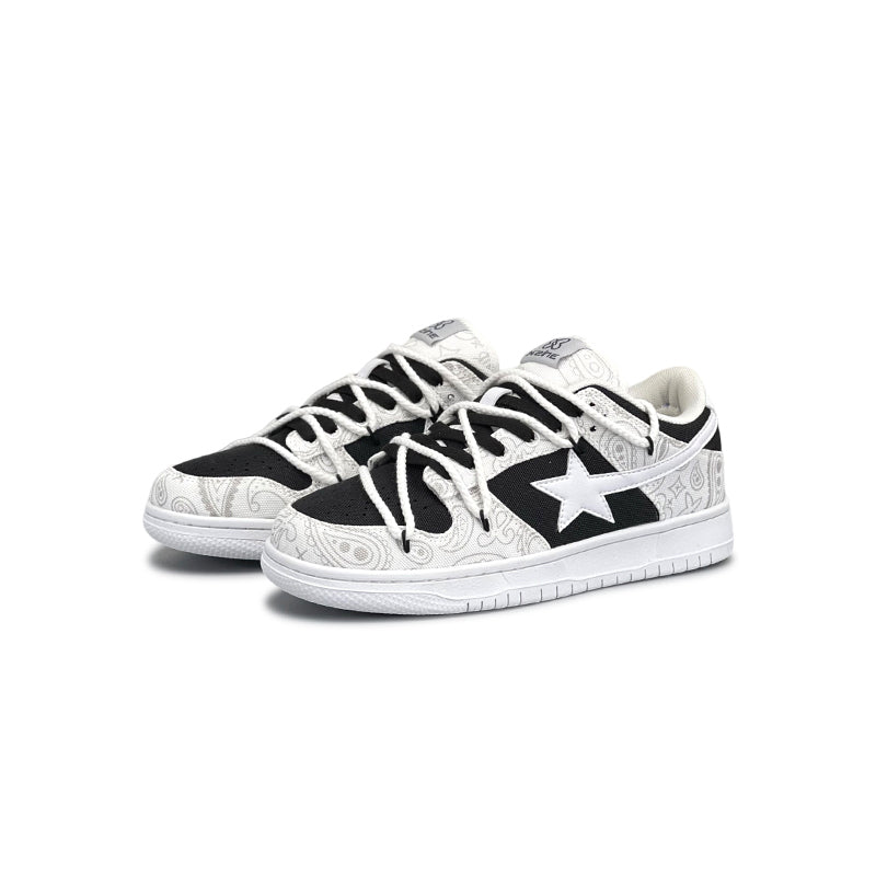 Swoop Black and White Sneakers - High-Contrast Luxury Tech Trainers | LuxuryUrbanwear - Luxuryurbanwear