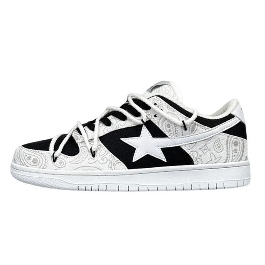 Swoop Black and White Sneakers - High-Contrast Luxury Tech Trainers | LuxuryUrbanwear - Luxuryurbanwear