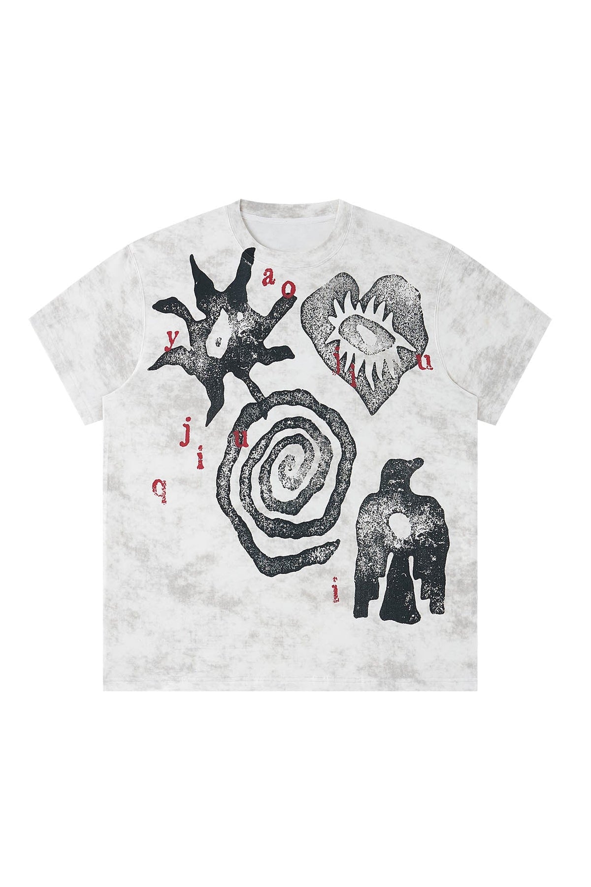 Washed Tribal Graphic Cotton Tee - Notkicks
