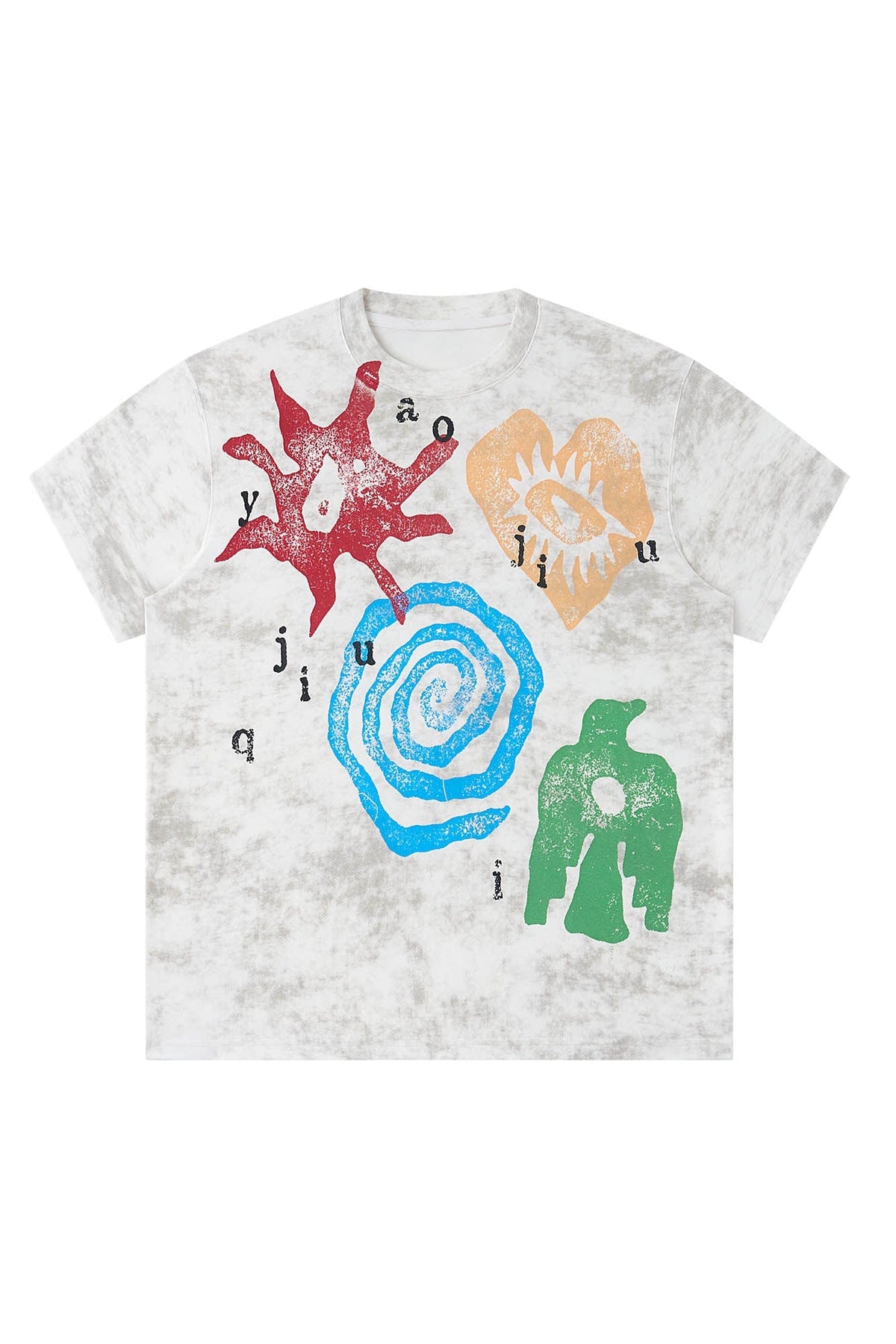 Washed Tribal Graphic Cotton Tee - Notkicks