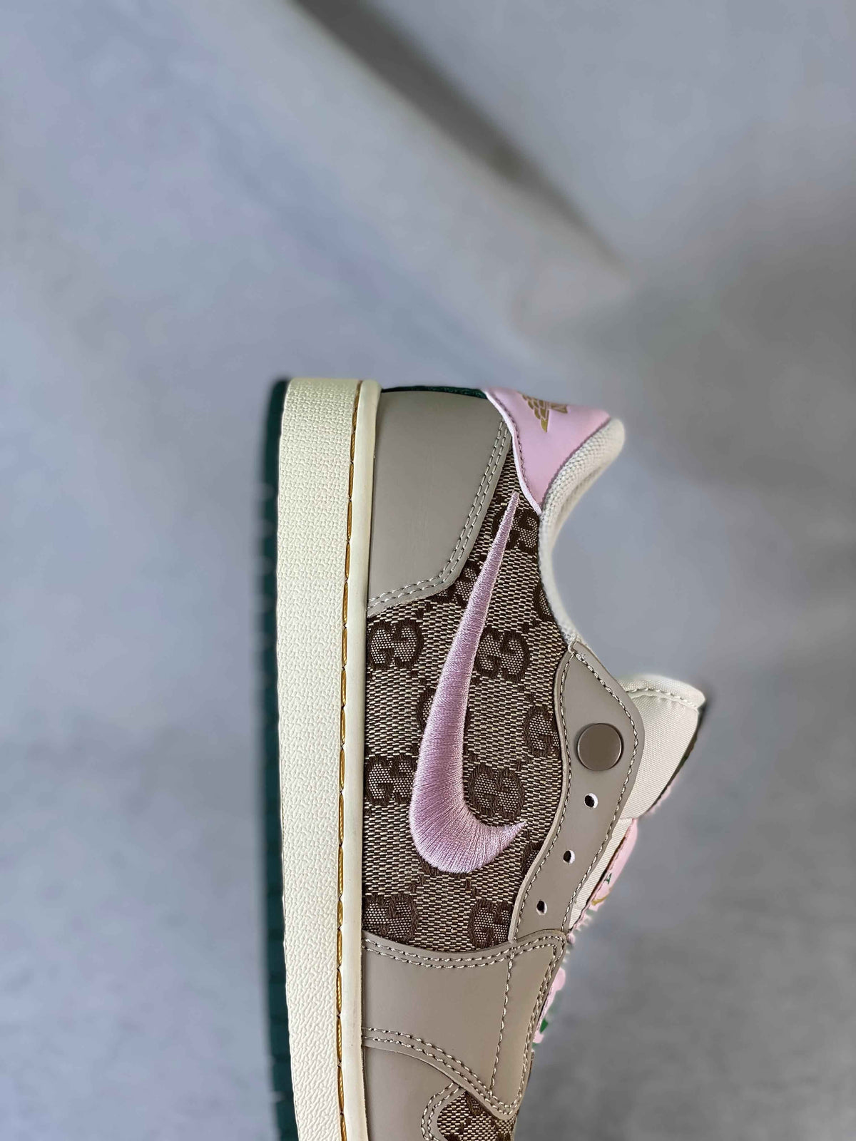 Custom GG x Air Jordan 1 Retro Low Slip AJ1 AV3918-398 SneakerNational