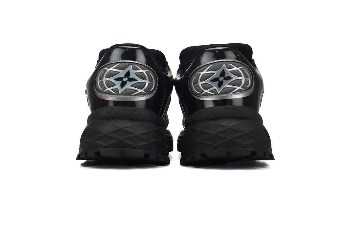 Custom LV Discovery Lace Up Black and White Silver SneakerNational