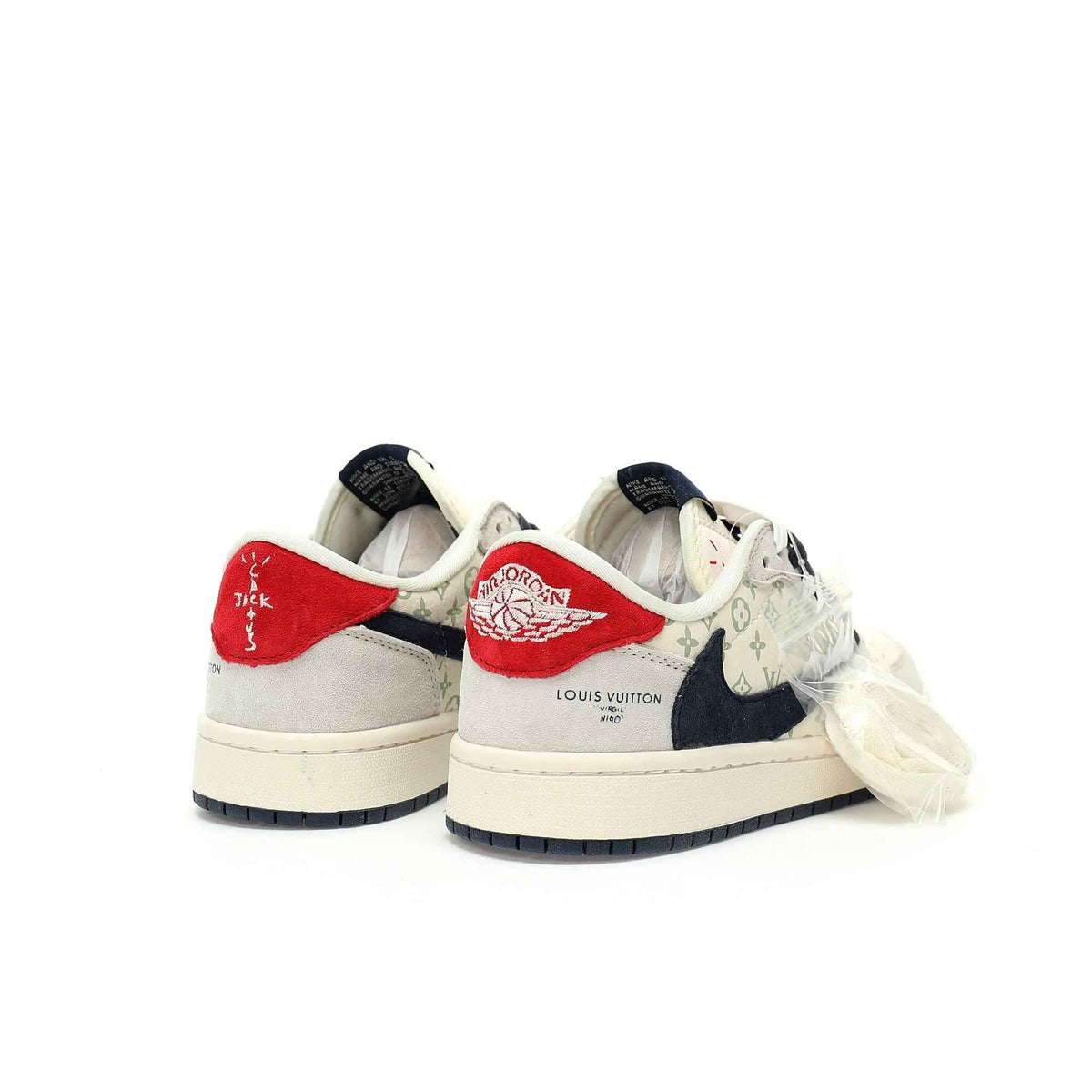 Custom Air Jordan 1 Low OG SP"Beige/Navy LV Monogram SneakerNational