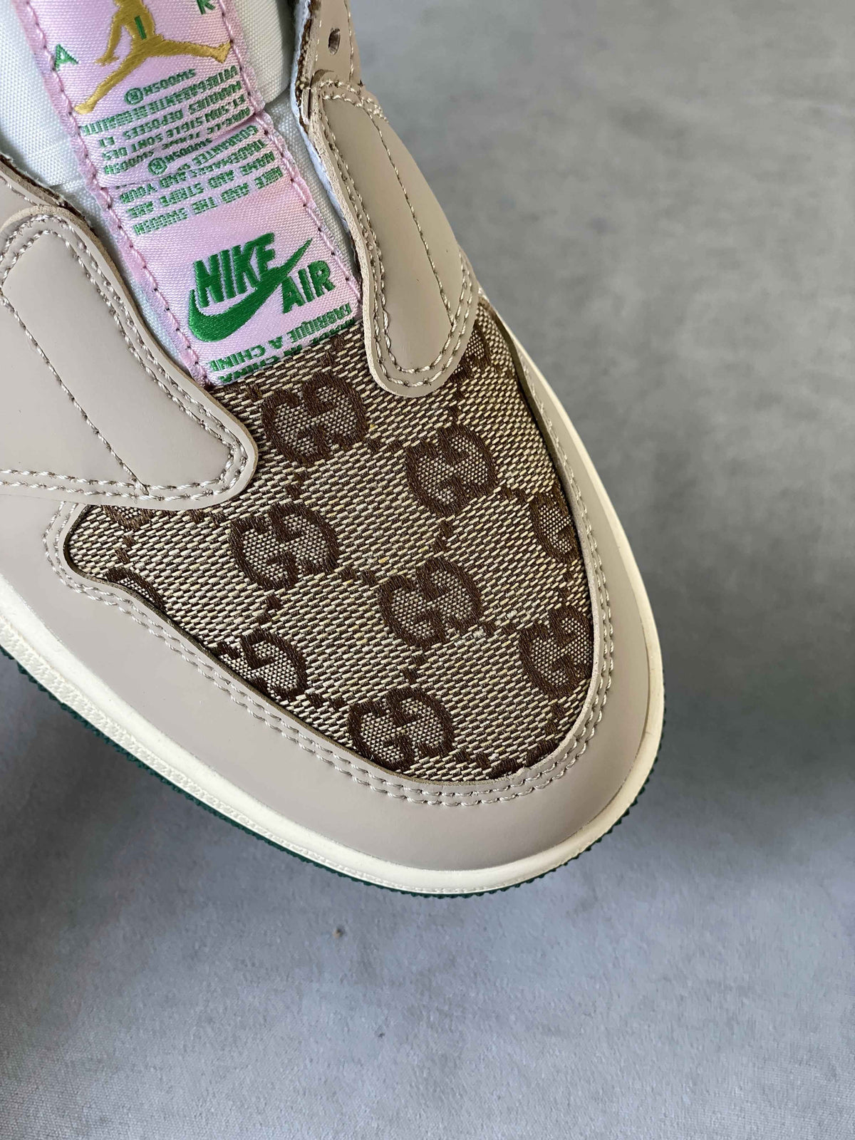 Custom GG x Air Jordan 1 Retro Low Slip AJ1 AV3918-398 SneakerNational