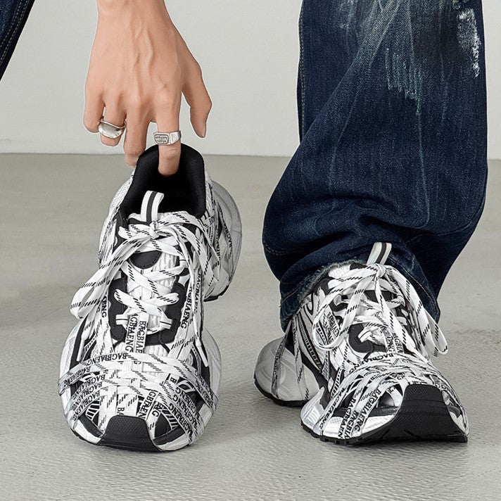 Triple S Logotype Technical Sneakers - Luxury Logo-Print Platform Trainers | LuxuryUrbanwear - Luxuryurbanwear