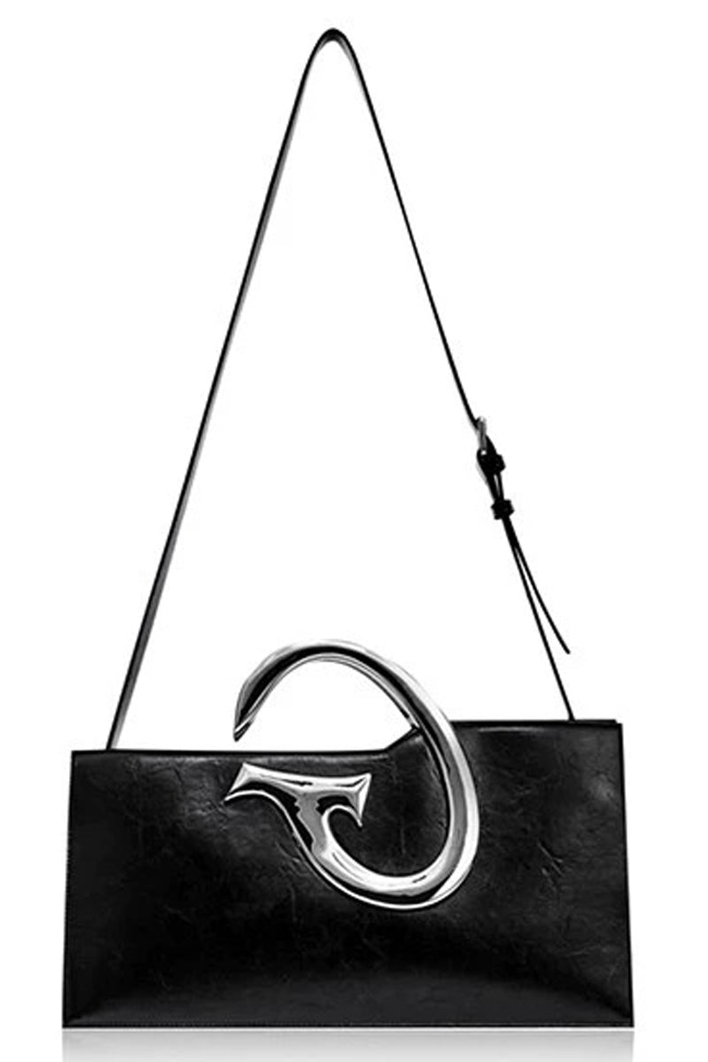 Asymmetric Metal Handle Chain Shoulder Bag - Notkicks