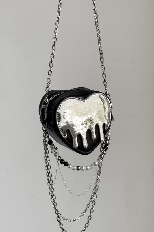 Chrome Heart-Shaped Logo Mini Bag - Notkicks