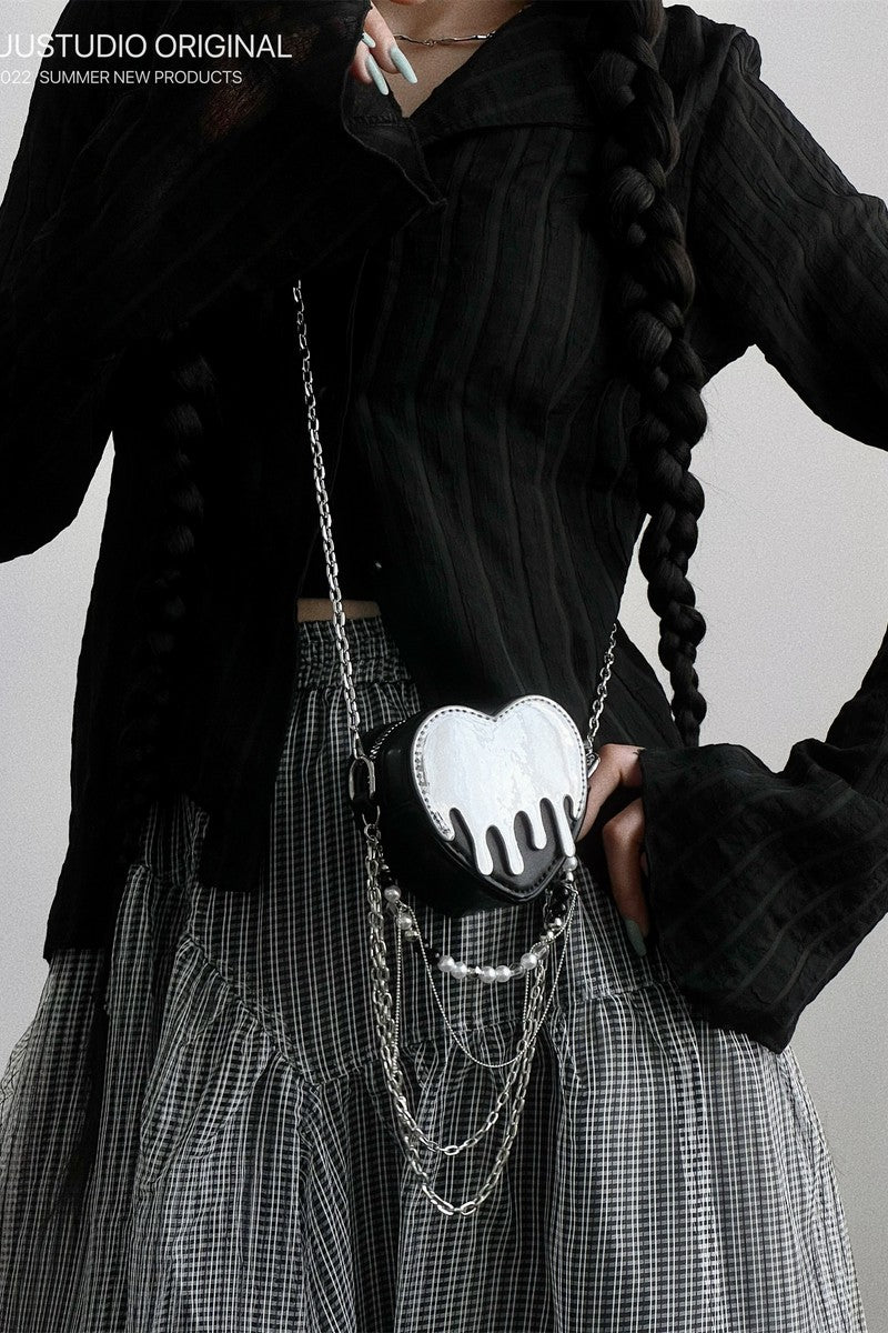 Chrome Heart-Shaped Logo Mini Bag - Notkicks