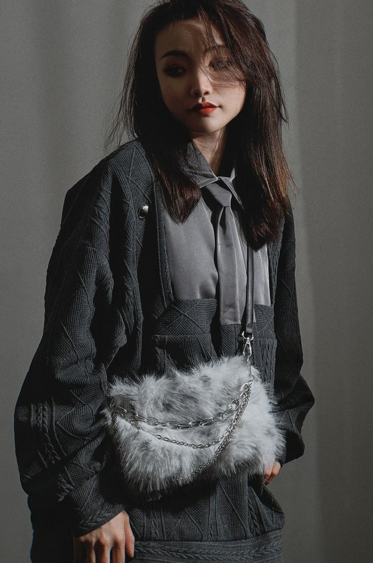 Y2K Chain Mohair Shoulder Bag - Notkicks