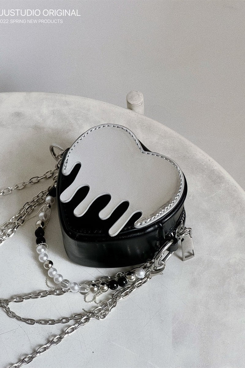 Chrome Heart-Shaped Logo Mini Bag - Notkicks