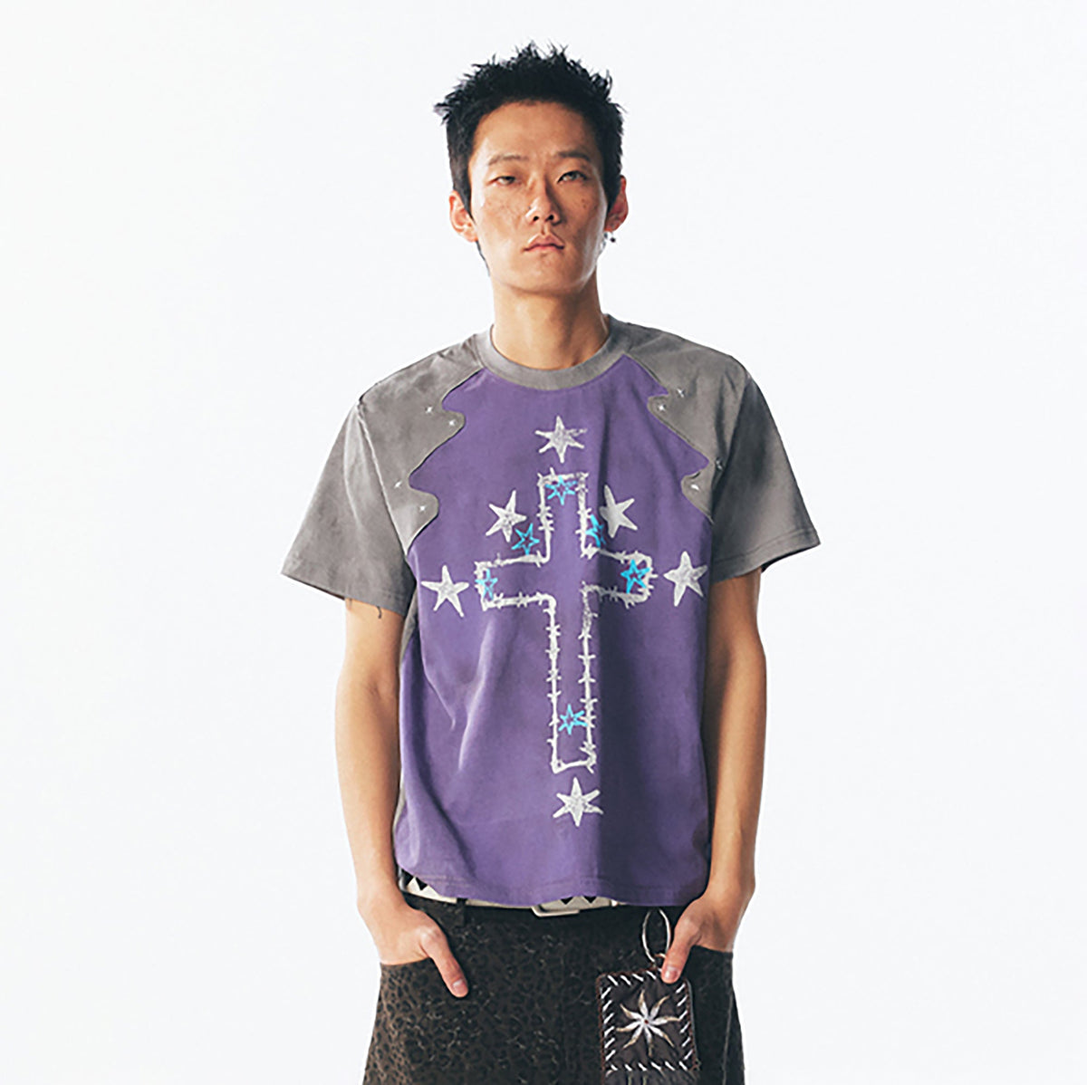 Washed Star Cross Graphic T-Shirt - Notkicks