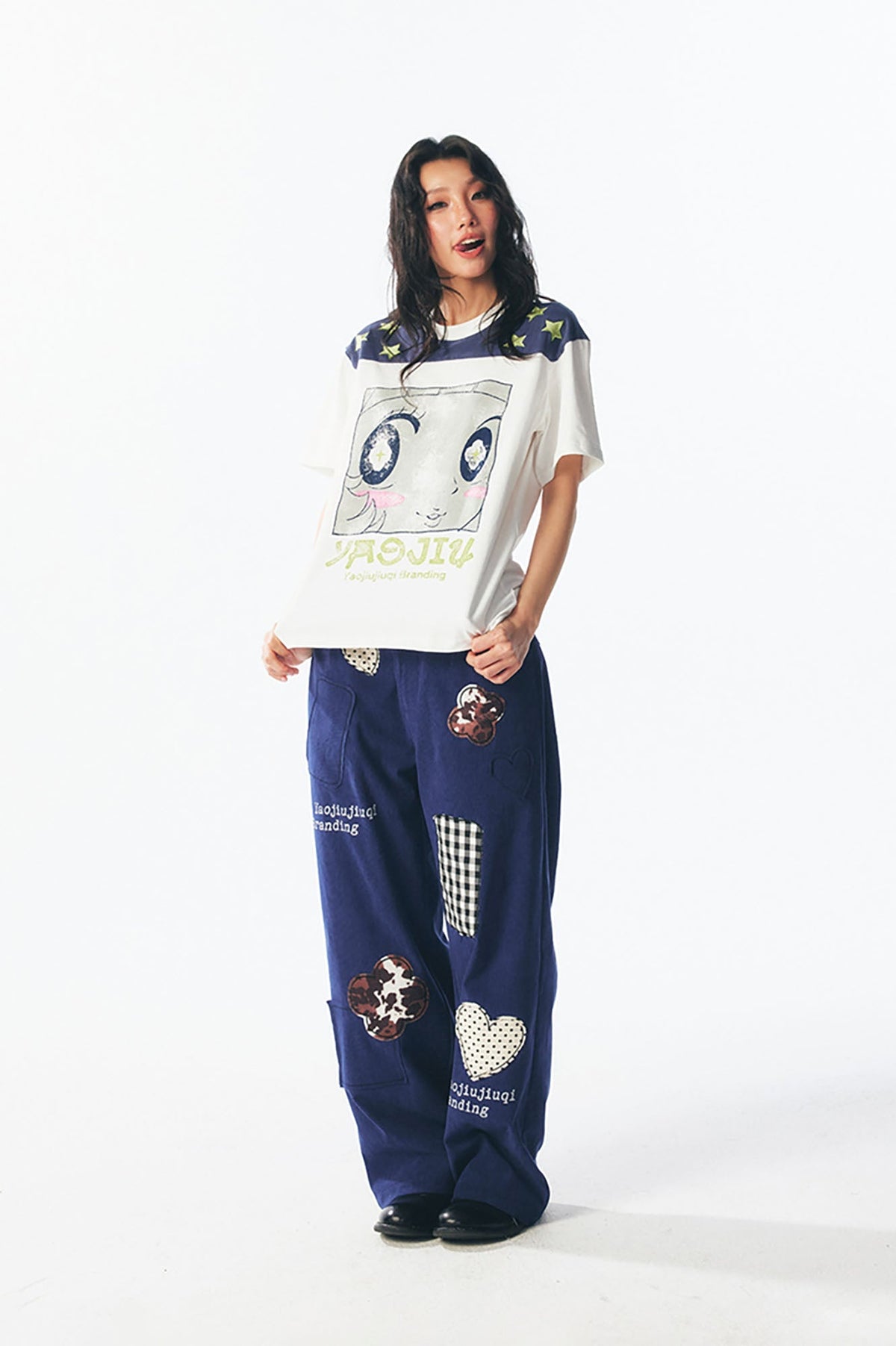 Star Shoulder Graphic Cotton Tee - Notkicks