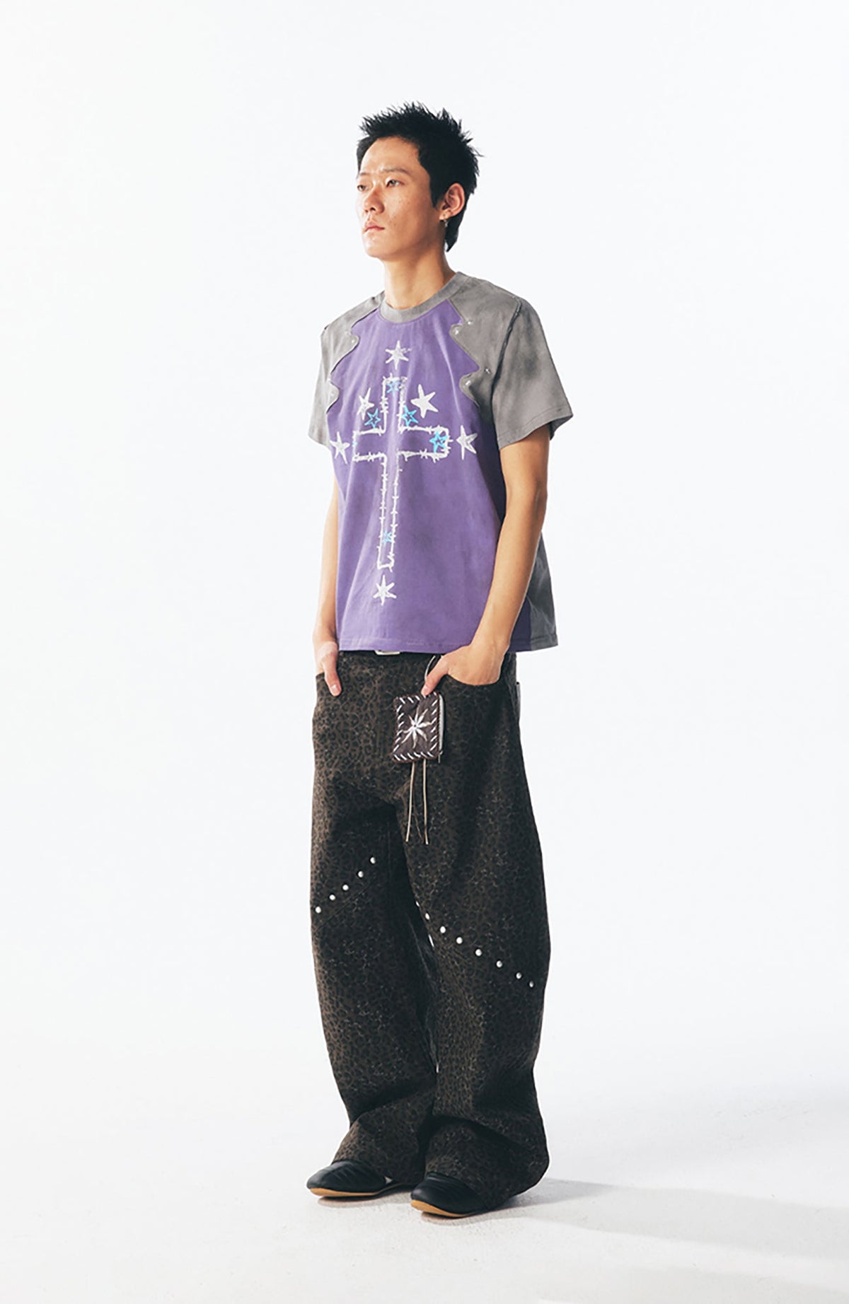 Washed Star Cross Graphic T-Shirt - Notkicks