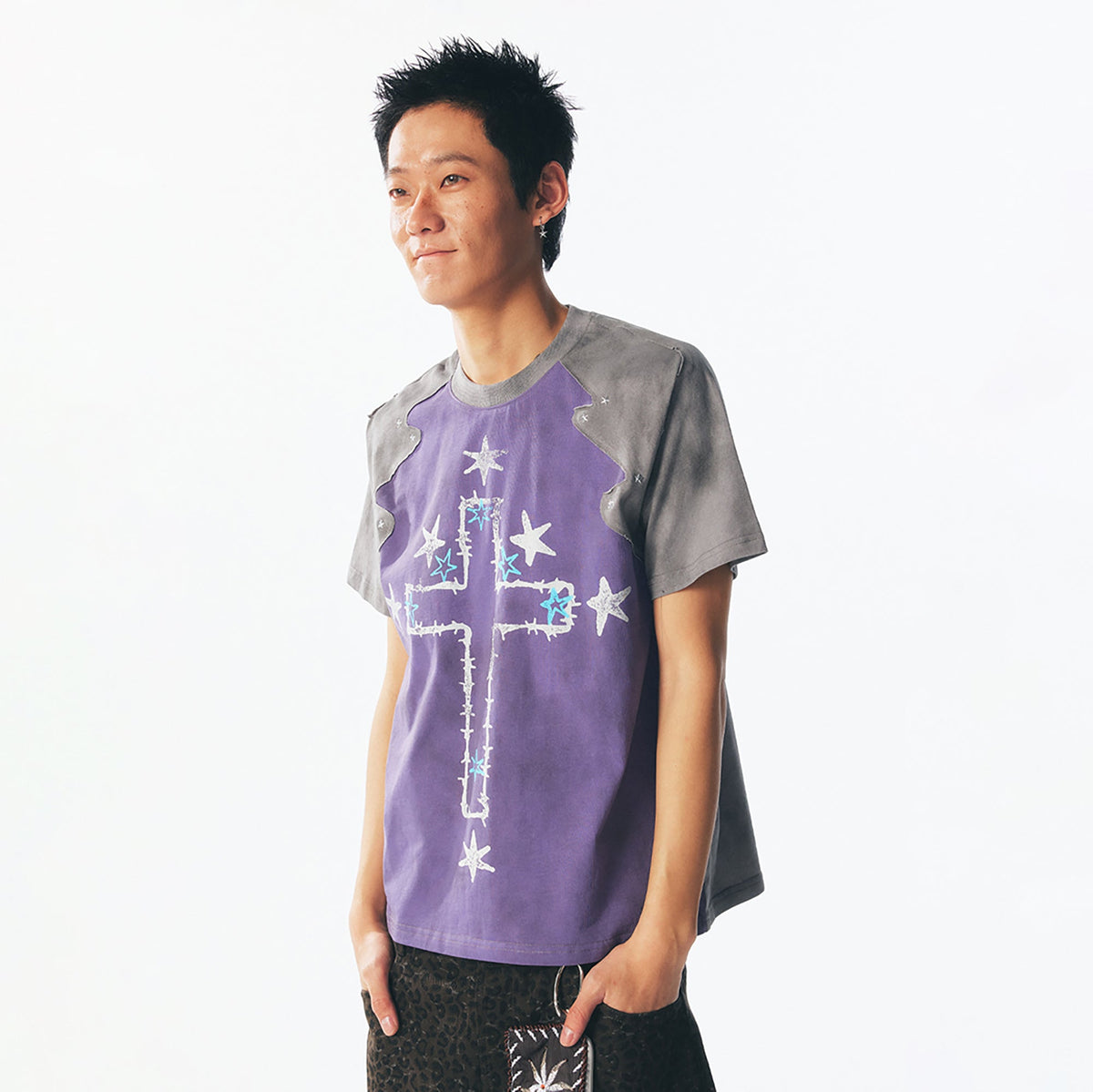 Washed Star Cross Graphic T-Shirt - Notkicks