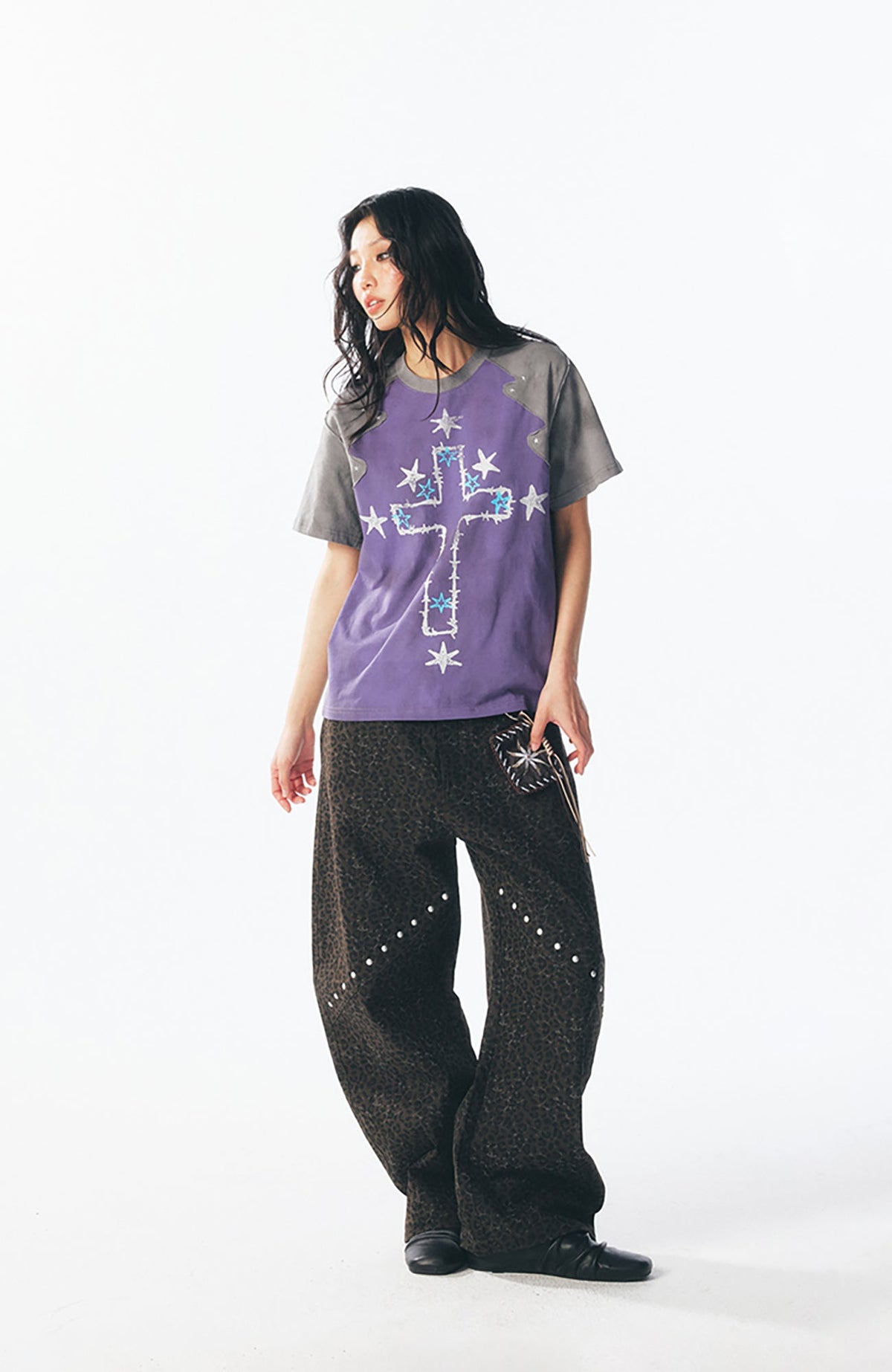 Washed Star Cross Graphic T-Shirt - Notkicks