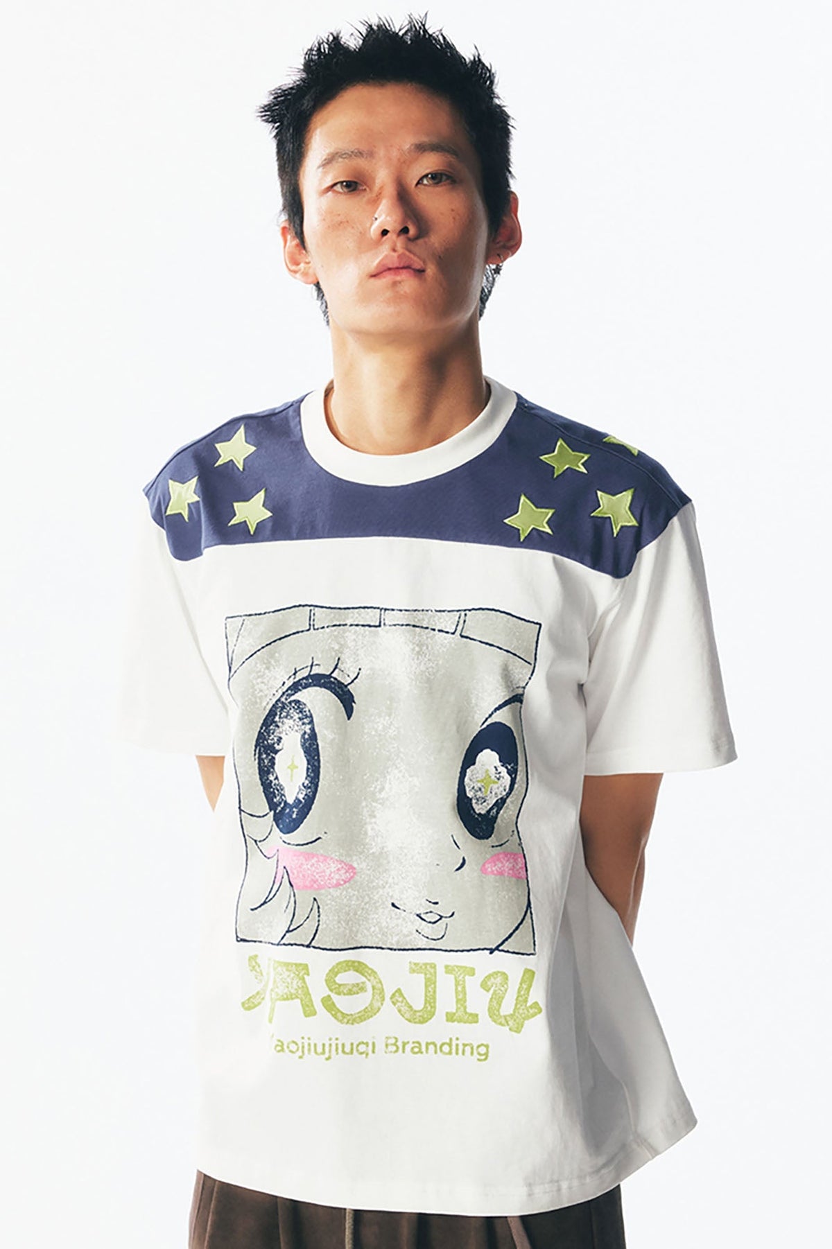 Star Shoulder Graphic Cotton Tee - Notkicks